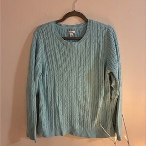 Croft & Barrow Mint Cable Knit Sweater